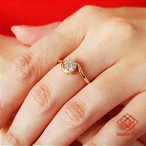 Anel Solitário Ouro 18k - Diamante Laboratório 25pts