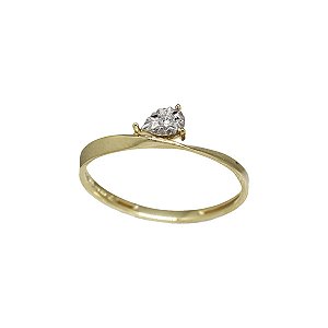 Anel Solitário Ouro 18k Diamante