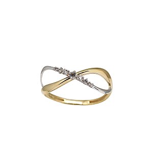 Anel Infinito Ouro 18k e Topázio