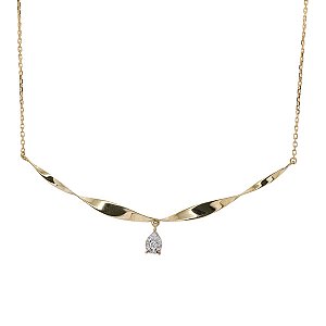 Gargantilha Choker Torcida Ouro 18k Diamante