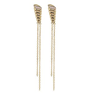 Brinco Alongado Ouro 18k Diamante