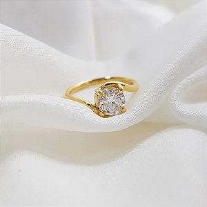 Anel Solitário Ouro 18k Diamante Laboratório 90pts