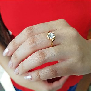 Anel Solitário Ouro 18k Diamante Laboratório 90pts