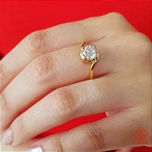 Anel Solitário Ouro 18k Diamante Laboratório 90pts