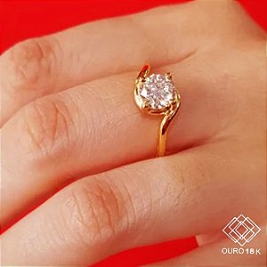 Anel Solitário Ouro 18k Diamante Laboratório 90pts