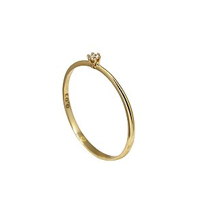 Anel Solitário Ouro 18k Diamante 3pts