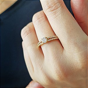 Anel Solitário Ouro 18k Diamante Laboratório