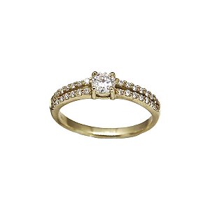 Anel Solitário Ouro 18k Diamante Laboratório