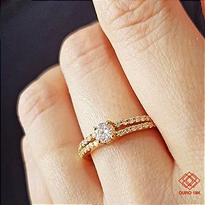 Anel Solitário Ouro 18k Diamante Laboratório