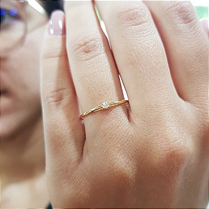 Anel Solitário Ouro 18k Diamante 3pts