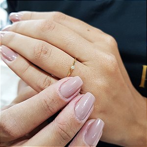 Anel Solitário Ouro 18k Diamante 5pts