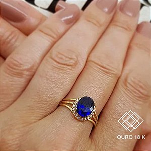 Anel Formatura Feminino Pedagogia Ouro 18k - Sem emblema