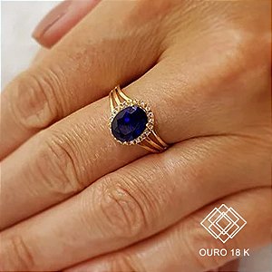 Anel Formatura Feminino Psicologia Ouro 18k - Sem emblema
