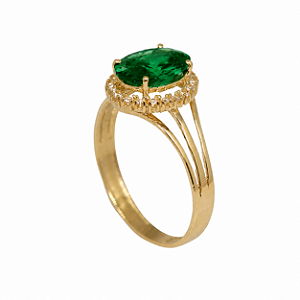 Anel Formatura Feminino Serviço Social Ouro 18k - Sem emblema