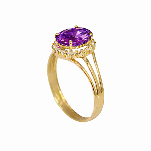 Anel Formatura Feminino História Ouro 18k - Sem emblema