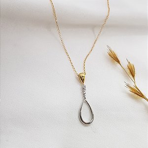 Gargantilha Dois Tons Ouro 18k e Topázio