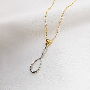 Gargantilha Dois Tons Ouro 18k e Topázio