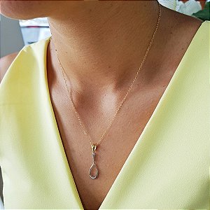 Gargantilha Dois Tons Ouro 18k e Topázio