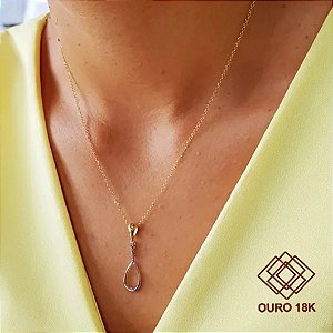 Gargantilha Dois Tons Ouro 18k e Topázio