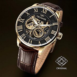 Relógio Technos Masculino Automatico Skeleton Dourado G3265at/0m