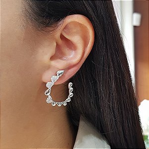 Brinco Gotas Prata 925 Zircônia