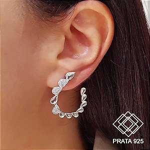 Brinco Gotas Prata 925 Zircônia