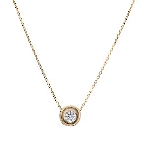 Gargantilha Ponto de Luz Ouro 18k e Moissanite 3,5mm