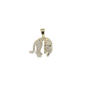 Pingente Pantera Ouro 18k Zircônia