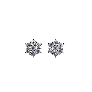 Brinco Pequeno Estrela Prata 925 Zircônia