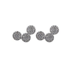Brinco 3 Ciírculos Prata 925 Zircônias