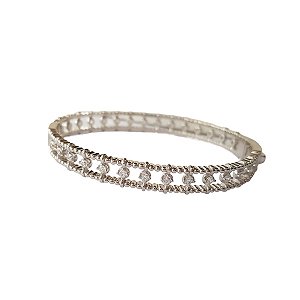 Bracelete Esferas Prata 925 Zircônias