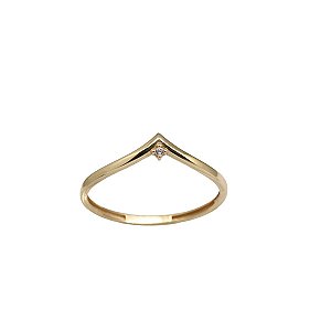 Anel V Falange Ouro 18k Zircônia