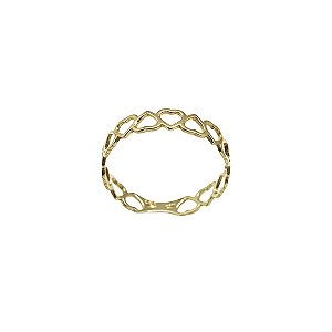 Anel Falange Corações Ouro 18k