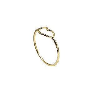 Anel Falange Coração Vazado Ouro 18k