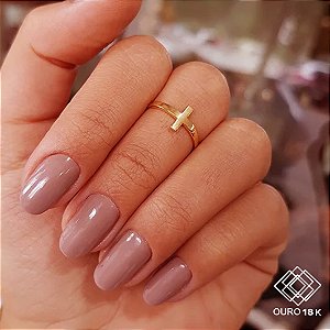 Anel Falange Cruz Ouro 18k