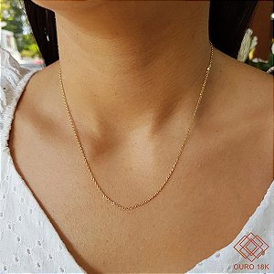 Cordão Bailarina Ouro 18k - 45cm