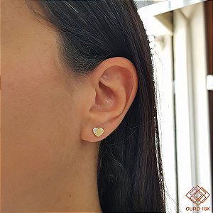 Brinco Coração Pequeno Ouro 18k