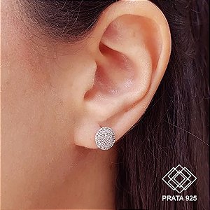 Brinco Chuveiro Prata 925 Zircônias