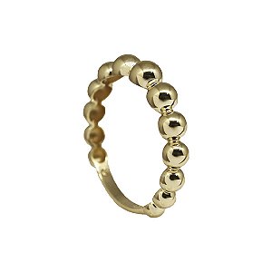 Anel Esferas Falange Ouro 18k