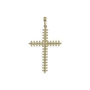 Pingente Cruz Esferas Ouro 18k