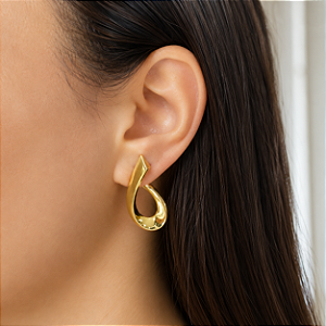 Brinco Bold Curvas Ouro 18k