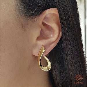Brinco Bold Curvas Ouro 18k