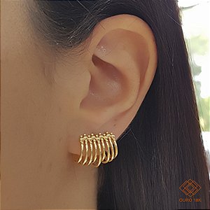 Brinco Ear Cuff Aros Ouro 18k