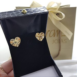 Brinco Coração Orgânico Ouro 18k