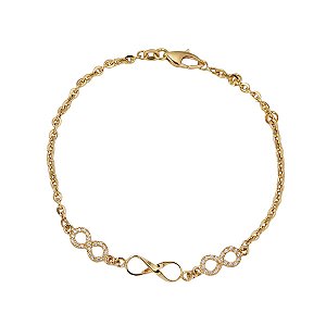 Pulseira Infinito Ouro 18k Zircônias