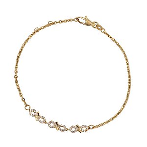 Pulseira Infinito Ouro 18k Zircônias