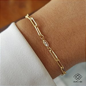 Pulseira Elos Ouro 18k Zircônias
