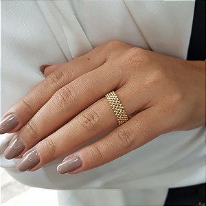 Anel Esferas Ouro 18k