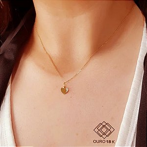 Kit Cordão Ouro 18k + Pingente Coração Ouro 18k