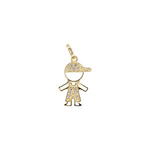 Pingente Menino Ouro 18k Zircônia
